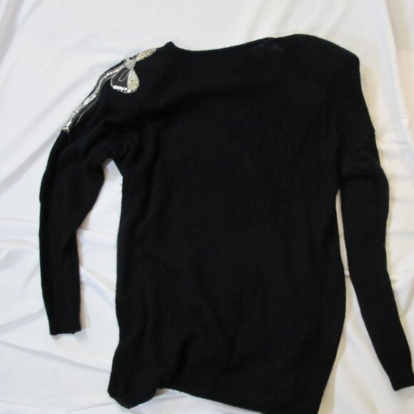 Holiday black silk/angora blend sweater   S - Picture 7 of 9